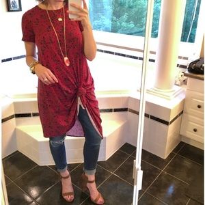 Lularoe Carly Burnt Orange w/Floral